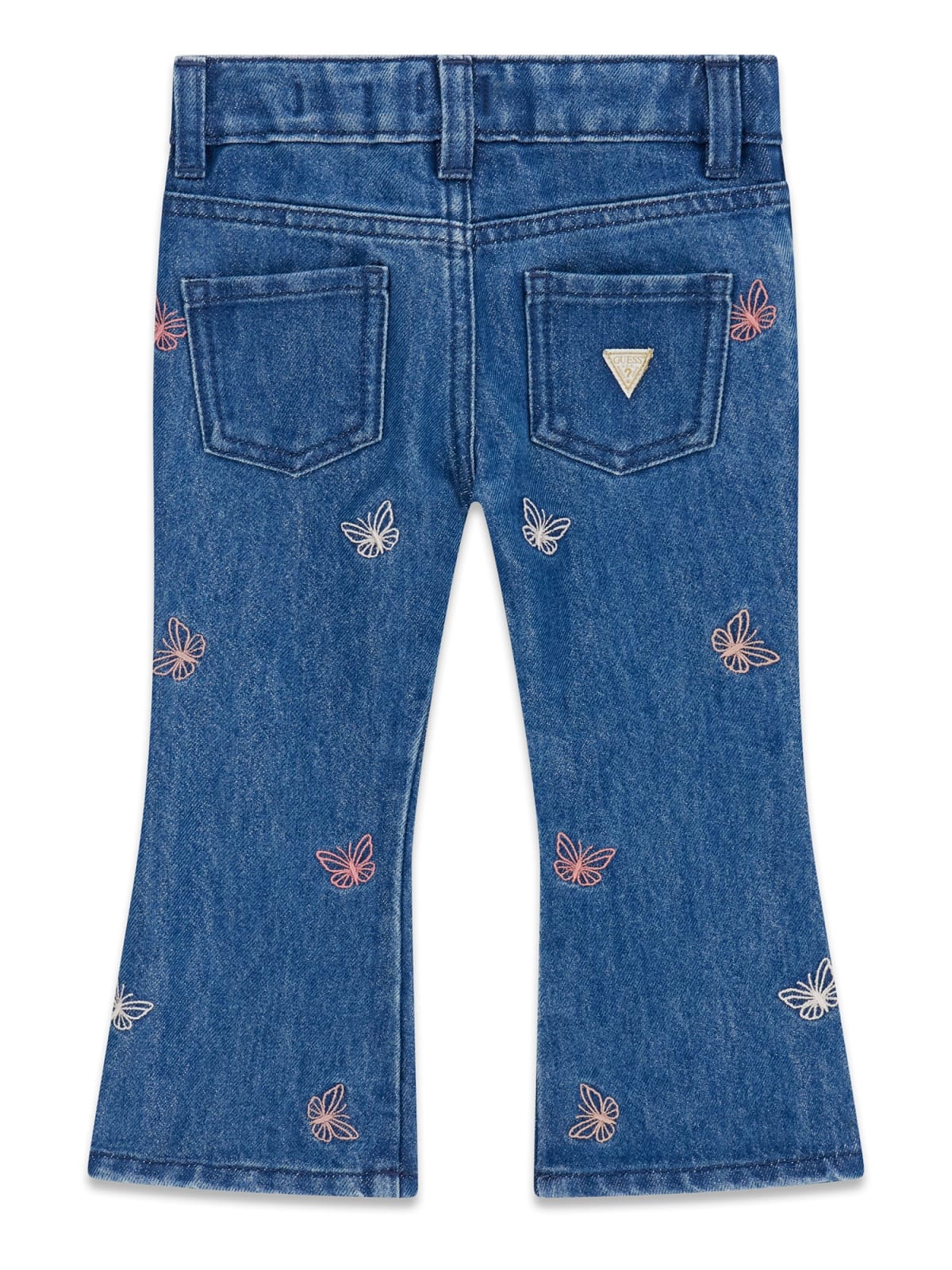 Детски дънки с шарени бродирани пеперуди Guess - 2