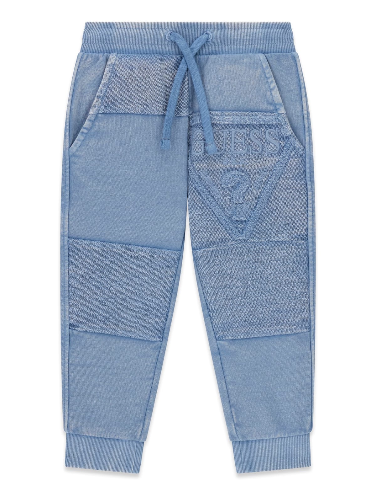Бебешко спортно памучно долнище в светлосин цвят Guess