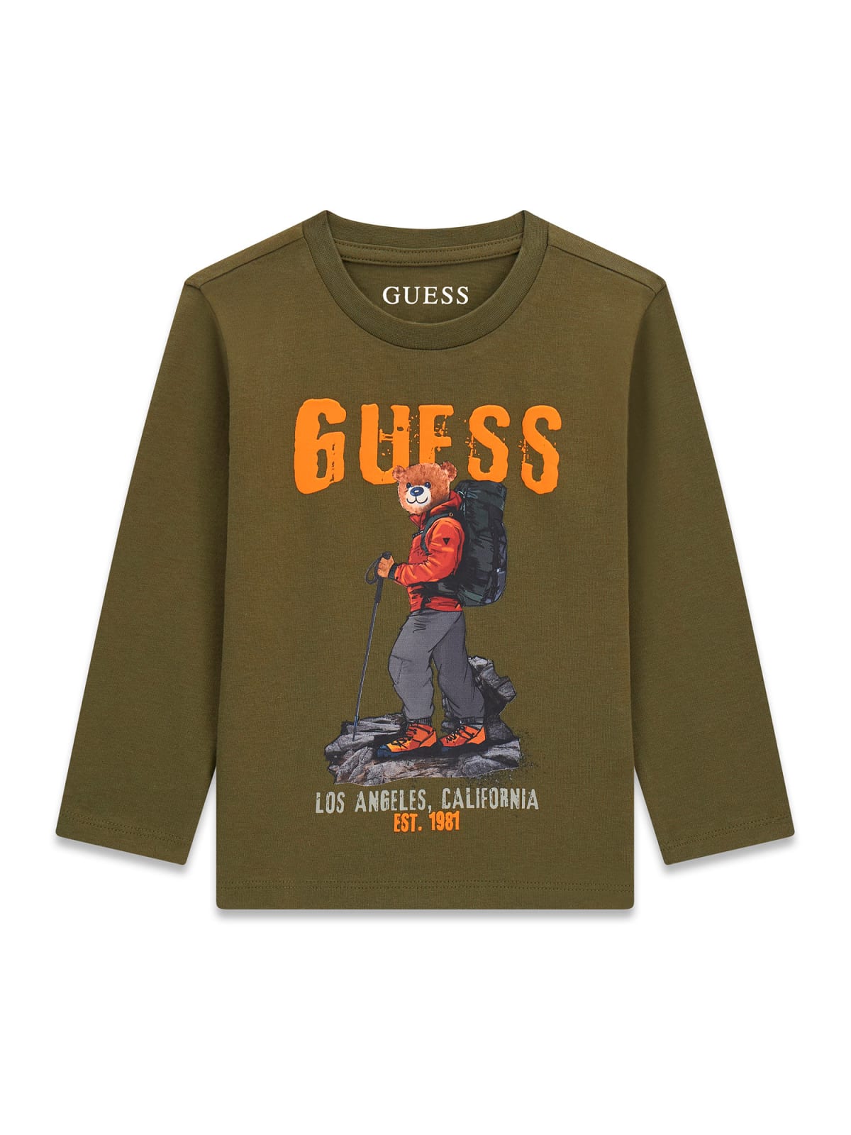 Бебешка блуза в тъмнозелен цвят с щампа Guess