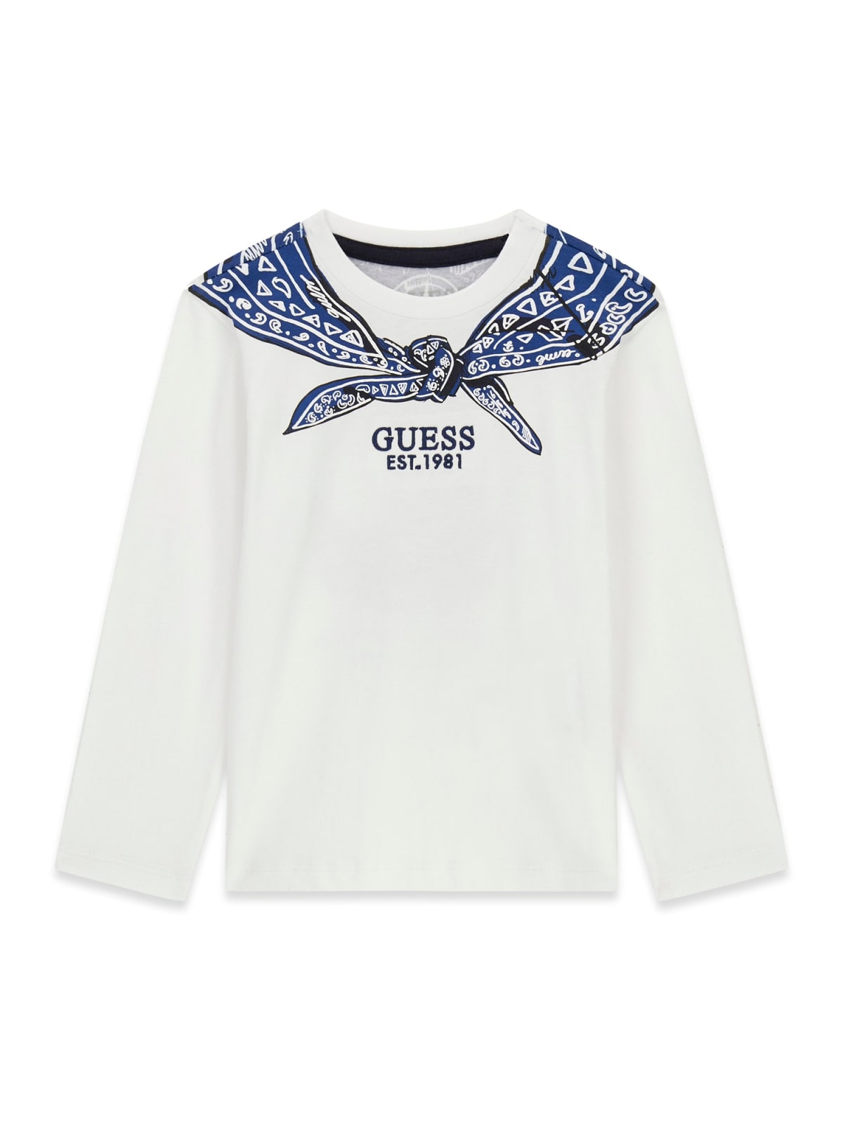 Бебешка блуза в бял цвят с щампа Guess