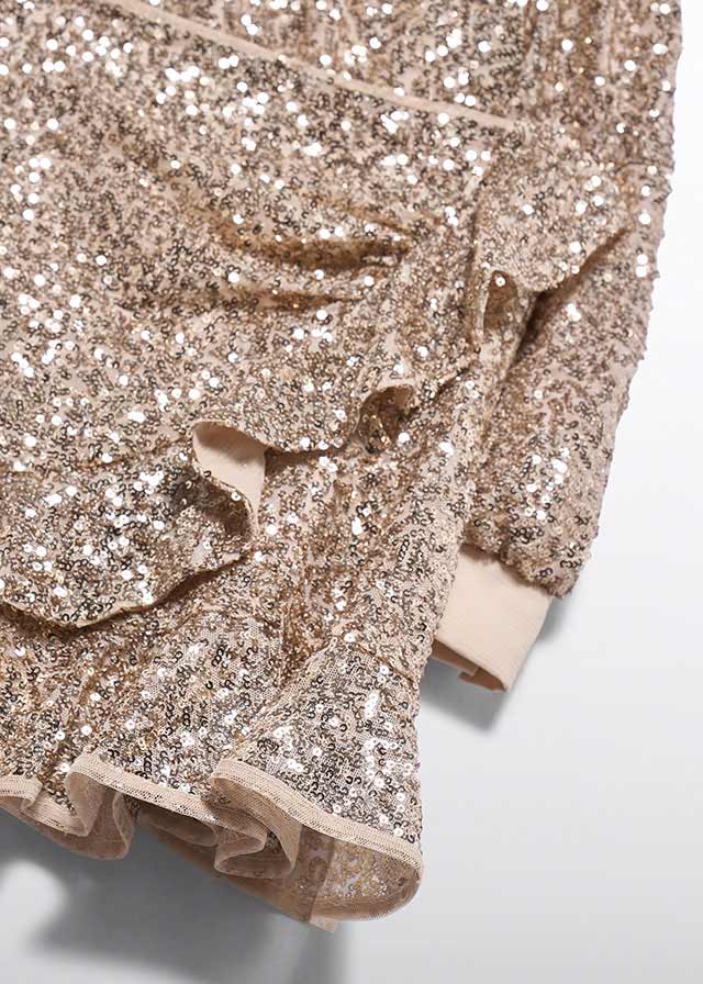 Детска бежова пайетена рокля Abel & Lula - 6