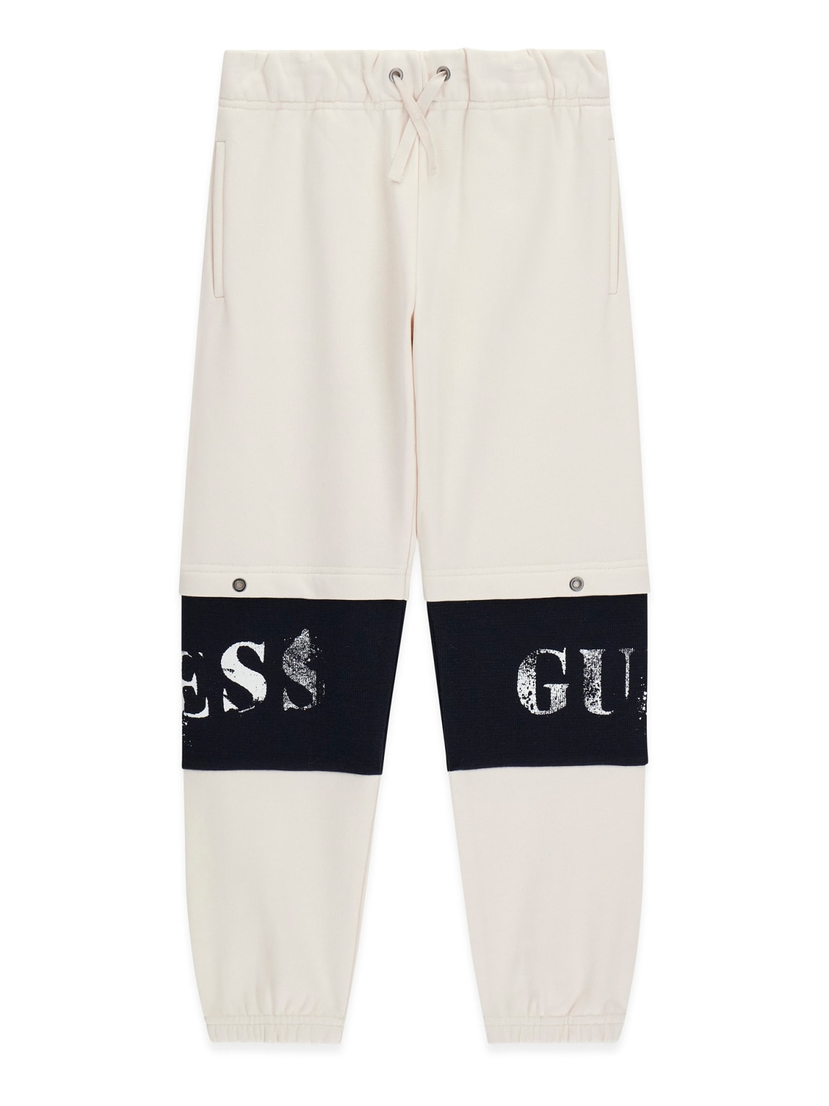 Детско памучно спортно долнище в бял цвят Guess