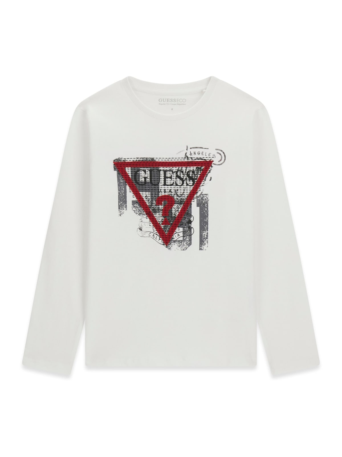 Детска бяла блуза с лого в предната част Guess