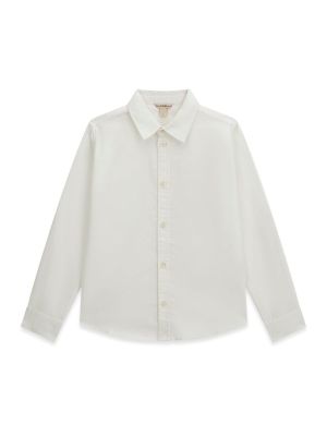 Детска риза в бял цвят с изчистен десен Guess