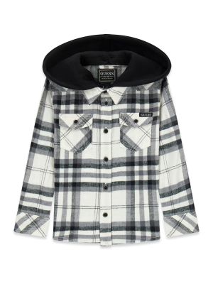 Детска риза на каре с качулка  Guess