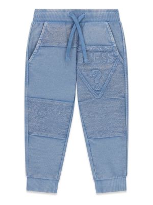 Бебешко спортно памучно долнище в светлосин цвят Guess