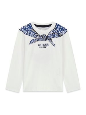 Бебешка блуза в бял цвят с щампа Guess