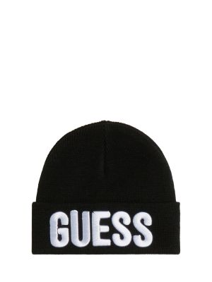 Детска шапка в черен цвят с бродерия Guess