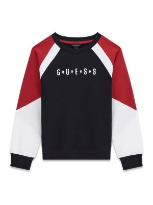 Детска плътна блуза в червен цвят с лого Guess